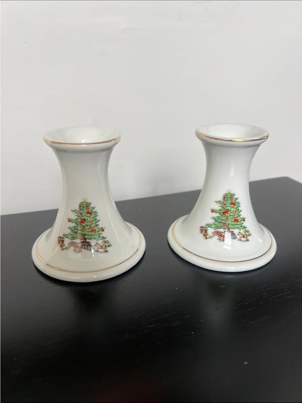 Bundle -  Sugar and  Creamer Set and Candles Set - White Christmas Tree Design
